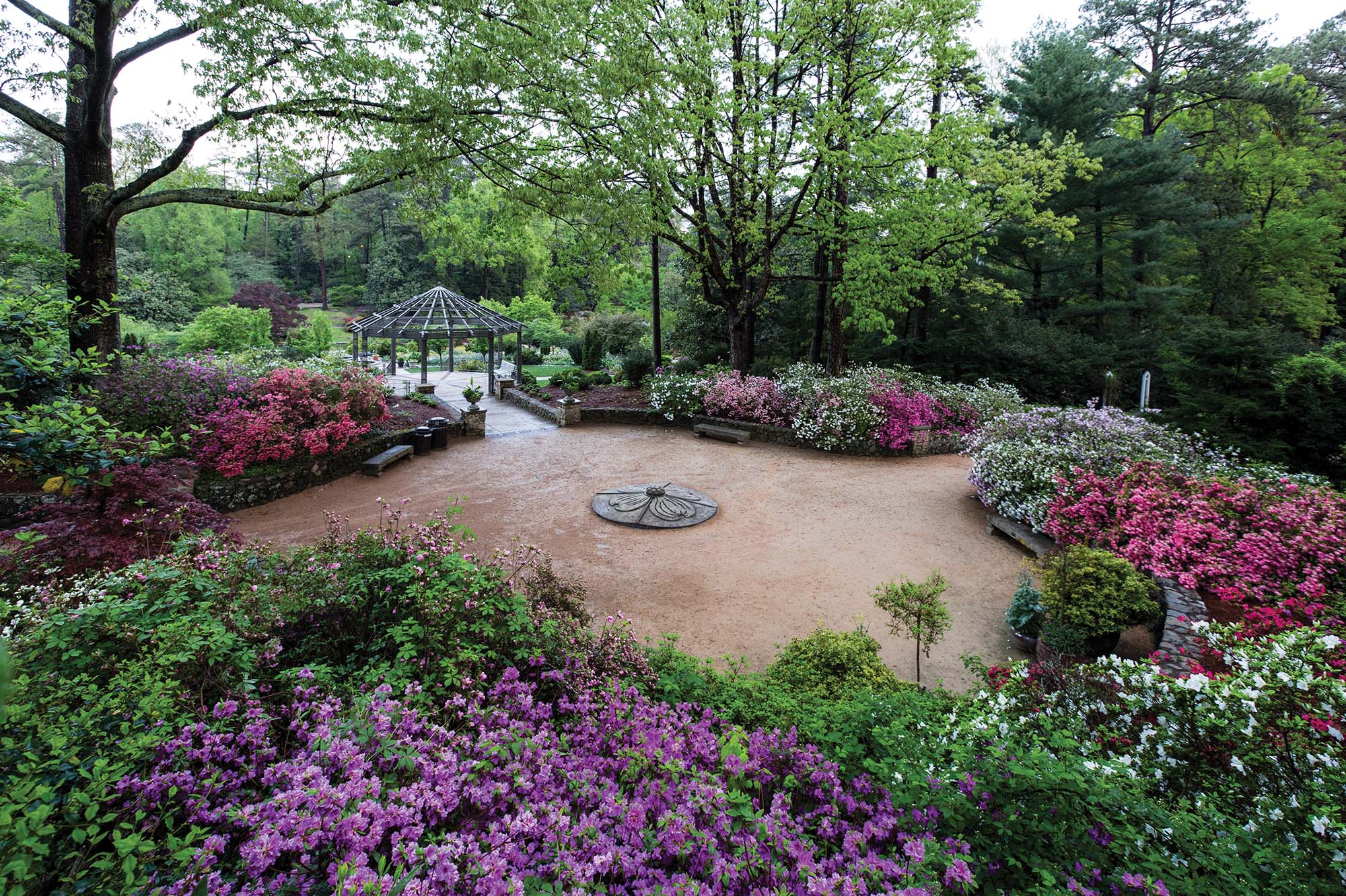 he Azalea Court blooming in the Historic Gardens. Photo by Rick Fisher.